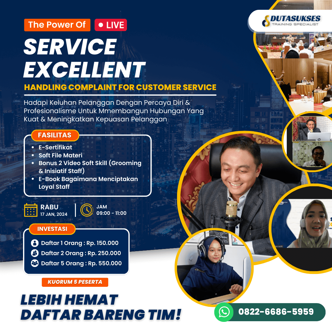 Public Training The Power Of Service Excellent Handling Complaint For Customer Service | Webinar Service Excellent